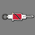 4mm Clip & Key Ring W/ Full Color Flag of Trinidad & Tobago Key Tag